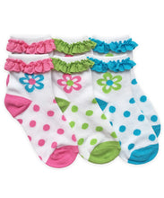 Load image into Gallery viewer, Daisy Eyelet Anklet Socks Triple Treat - 3 Pair Pack