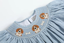 Load image into Gallery viewer, Puppy Smocked Bishop Dress