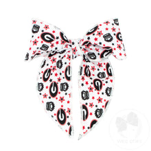 Load image into Gallery viewer, UGA Fabric Bowtie With Knot and Tails