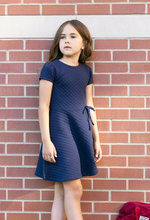 Load image into Gallery viewer, Quilted Knit Dress - Navy