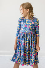 Load image into Gallery viewer, 3/4 Sleeve Pocket Twirl Dress - Flora