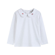 Load image into Gallery viewer, White Knit Collared Santa Shirt
