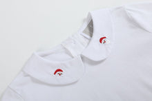 Load image into Gallery viewer, White Knit Collared Santa Shirt
