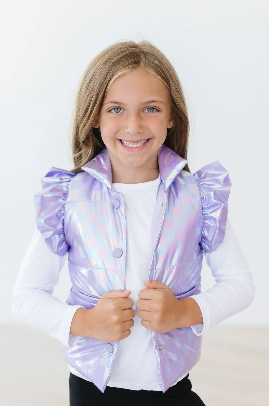 Puffer Vest - Lavender Haze Checker