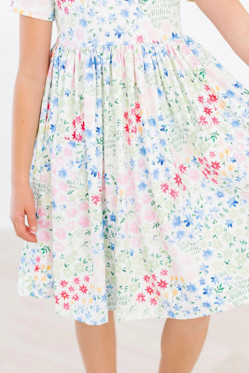 S/S Pocket Twirl Dress - Sunshine Meadows