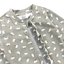 Load image into Gallery viewer, Floral Ruffle Zipper Footie

