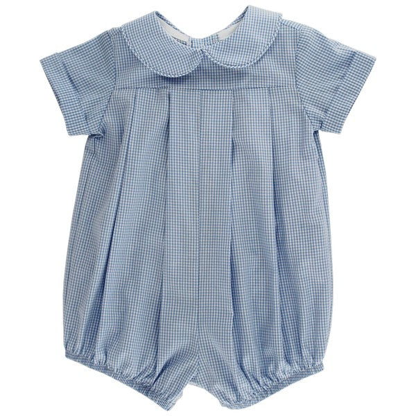 Dressy Short Bubble - Blue Microcheck