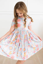 Load image into Gallery viewer, Pocket Twirl Dress - Blue Retro Unicorns
