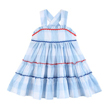 Load image into Gallery viewer, Blue Gingham Layered Sundress
