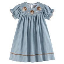 Load image into Gallery viewer, Puppy Smocked Bishop Dress
