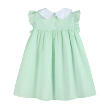 Load image into Gallery viewer, Easter Bunny Ruffle Dress - Green Seersucker
