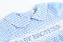 Load image into Gallery viewer, Baby Brother Smocked Collared Romper
