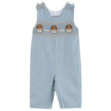 Load image into Gallery viewer, Puppy Smocked Overalls - Light Blue
