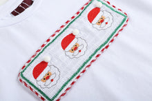 Load image into Gallery viewer, Santa Smocked Pant Set - White
