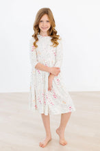 Load image into Gallery viewer, 3/4 Sleeve Pocket Twirl Dress - Whimsical Wildflowers
