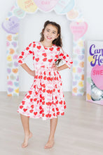 Load image into Gallery viewer, 3/4 Sleeve Pocket Twirl Dress - Be Mine
