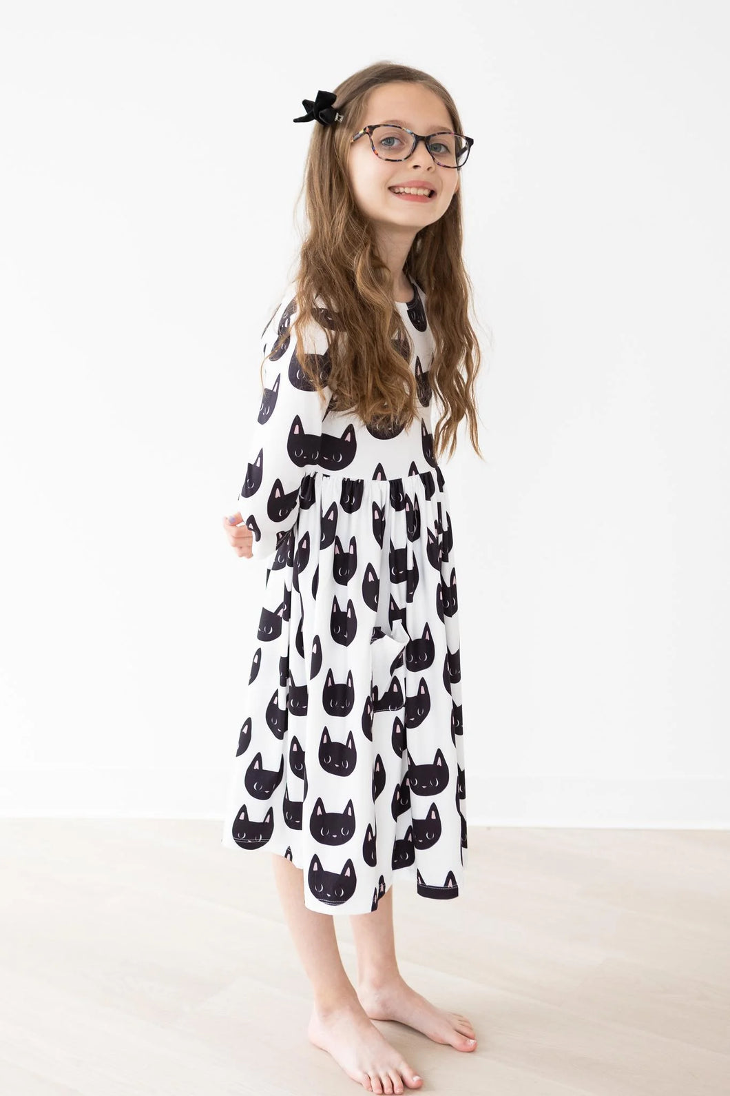 3/4 Sleeve Pocket Twirl Dress - Purrfect