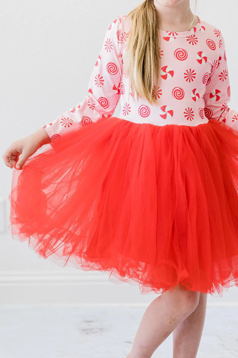 L/S Tutu Dress - Pink Peppermint