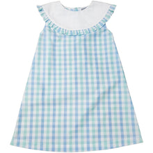 Load image into Gallery viewer, Plaid Girl&#39;s Dress - Aqua
