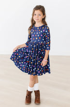 Load image into Gallery viewer, 3/4 Sleeve Pocket Twirl Dress - Halloween Stars
