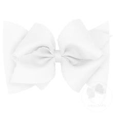 Load image into Gallery viewer, Grosgrain Bow with Matching Moonstitch Edge on Cotton Jersey Headband - White
