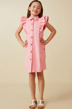 Load image into Gallery viewer, Layered Ruffle Button Up Collared Dress
