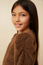 Load image into Gallery viewer, Checkered Mohair Accent Shoulder Knit Top

