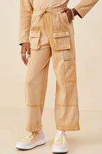 Load image into Gallery viewer, Washed Cargo Pocket Wide Leg Knit Pants
