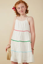 Load image into Gallery viewer, Zig Zag Colored Lace Trim Tank Dress
