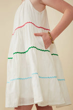 Load image into Gallery viewer, Zig Zag Colored Lace Trim Tank Dress
