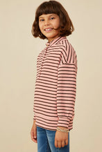 Load image into Gallery viewer, Textured Stripe Knit 1/2 Button Up Top
