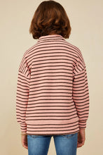 Load image into Gallery viewer, Textured Stripe Knit 1/2 Button Up Top
