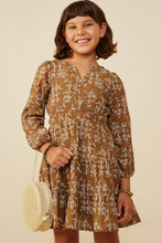 Load image into Gallery viewer, Notch Detail Long Sleeve Floral Embroidered Dress
