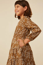 Load image into Gallery viewer, Notch Detail Long Sleeve Floral Embroidered Dress
