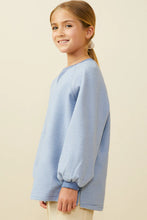 Load image into Gallery viewer, Puff Sleeve Contrast Banded Knit Top
