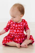 Load image into Gallery viewer, 3/4 Sleeve Twirl Bodysuit - Hearts &amp; Hugs

