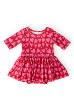 Load image into Gallery viewer, 3/4 Sleeve Twirl Bodysuit - Hearts &amp; Hugs

