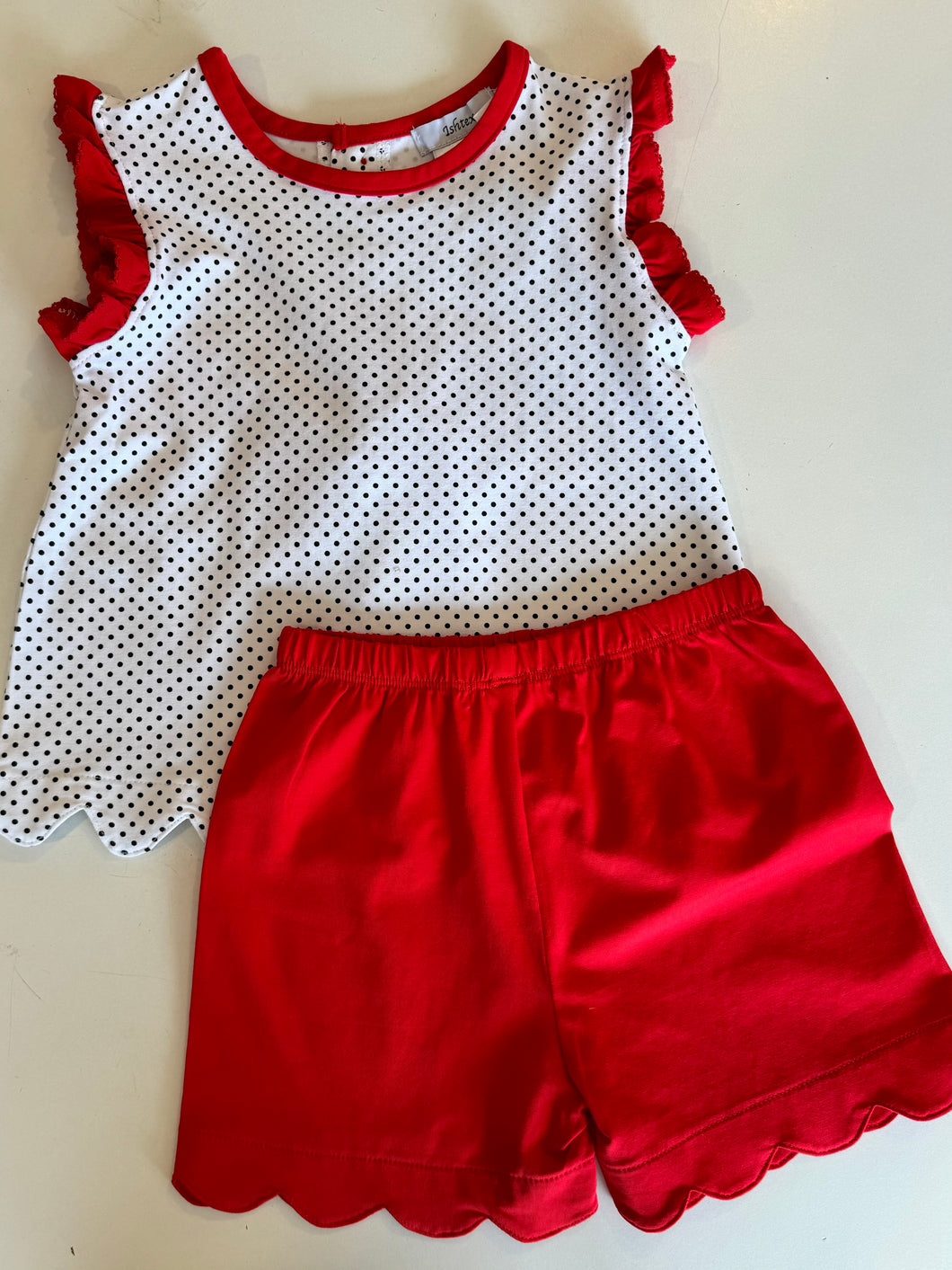 Red/White Stripe Girl's Short Set