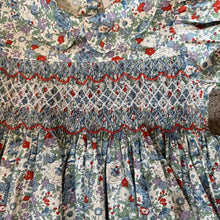 Load image into Gallery viewer, Gianna Blue Floral Smocked Dress
