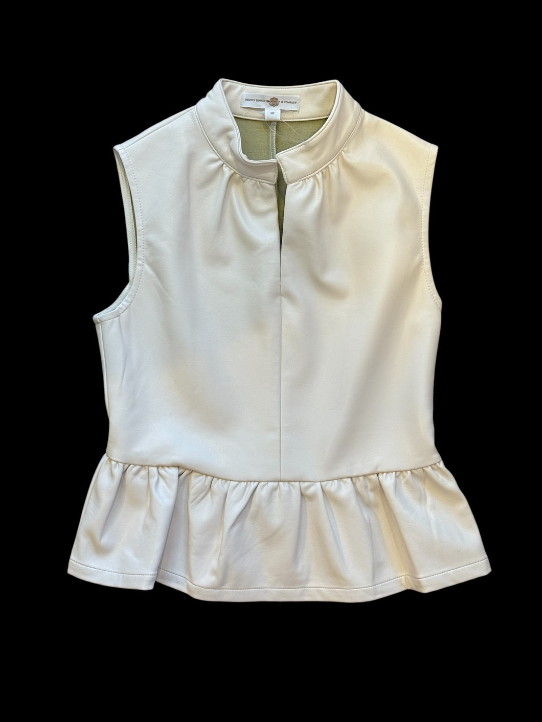 Henley Leather Top - Carolina Cotton