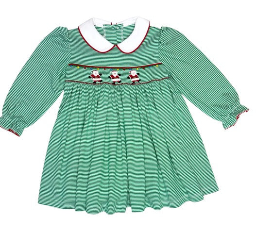 Marion Dress - Santa Claus Christmas Green Knit