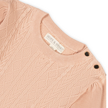 Load image into Gallery viewer, Organic Cable Bodice Sweater Dress - Blush
