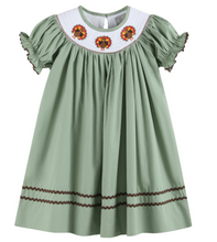 Load image into Gallery viewer, Turkey smocked bishop dress - Sage
