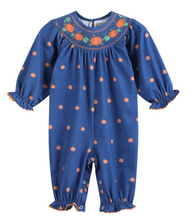 Load image into Gallery viewer, Blue Pumpkin Smocked Playsuit
