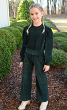 Load image into Gallery viewer, Lettie Pants - Hunter green velour
