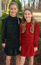 Load image into Gallery viewer, Serena Dress - Hunter Green Velour
