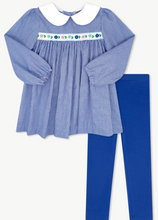Load image into Gallery viewer, Layla Legging Set River Royal Minigingham, Flowers
