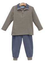 Load image into Gallery viewer, Tucker Pullover Set- Beige Stripe/Blue
