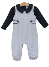 Load image into Gallery viewer, Gabriel Jon Jon Set- Light Blue Stripe/Navy
