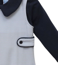 Load image into Gallery viewer, Gabriel Jon Jon Set- Light Blue Stripe/Navy
